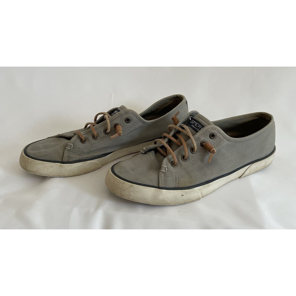 Sperry Top-Sider Boat Deck Shoes Size 9.5 Gray Canvas Fabric Slip On Grey - Picture 3 of 7